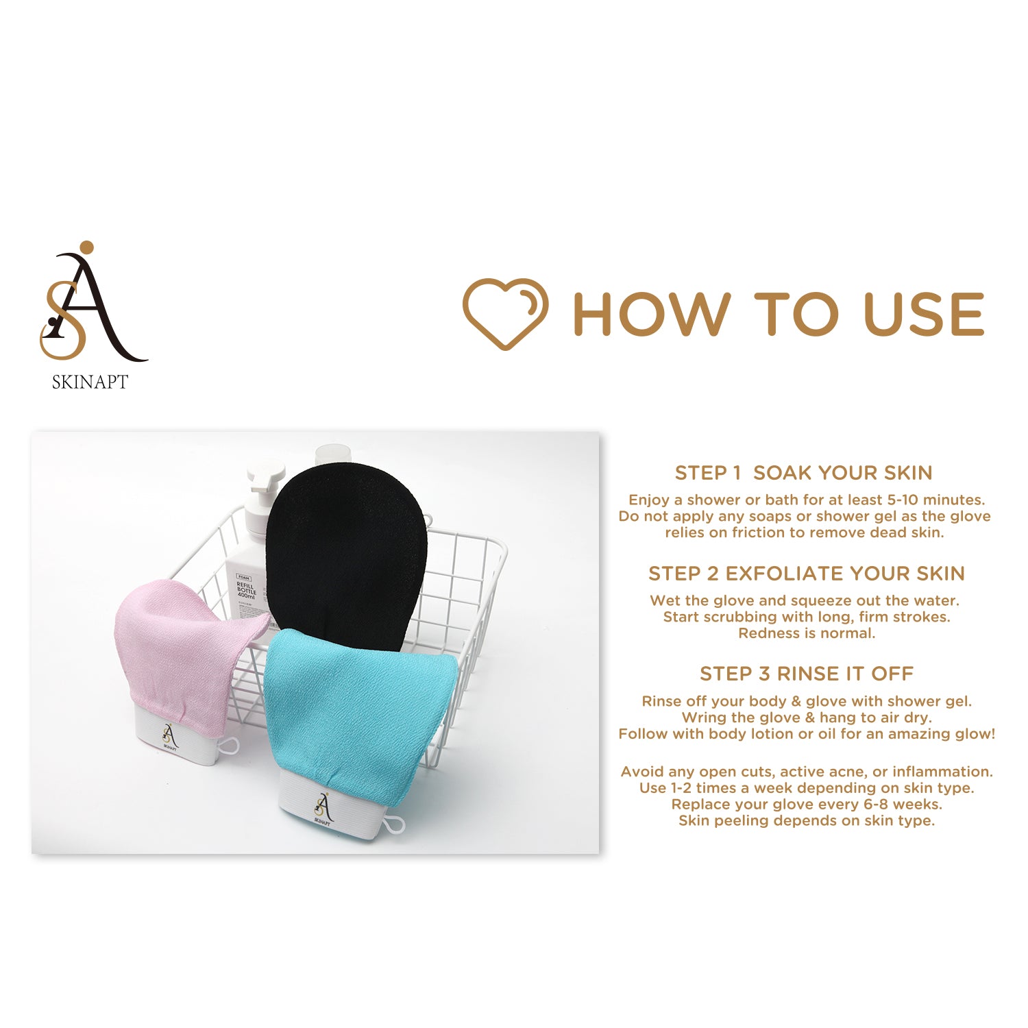 Exfoliating Gloves- Ultra Superior pack of 3
