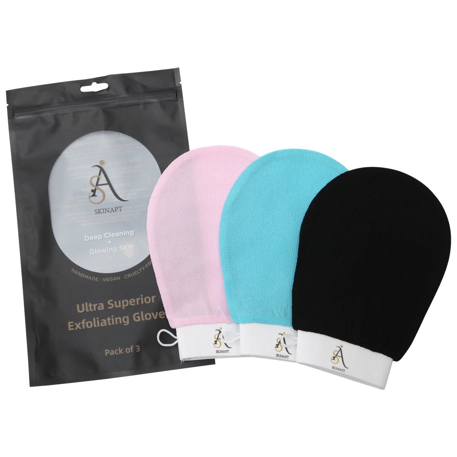 Exfoliating Gloves- Ultra Superior pack of 3