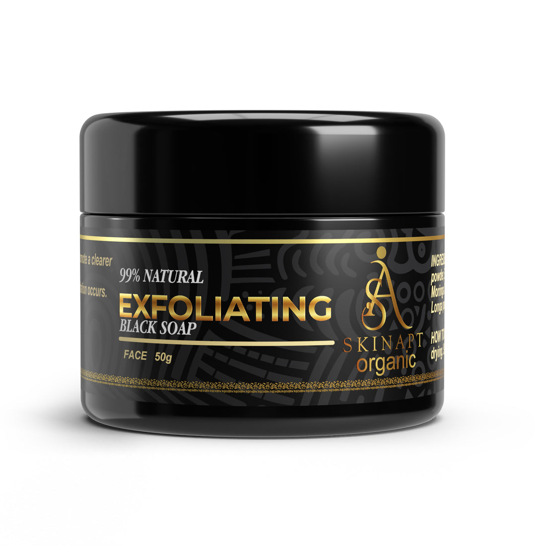 EXFOLIATING FACE BLACK SOAP ( SPOT TARGET TO DRY UP  AND WASH OFF)